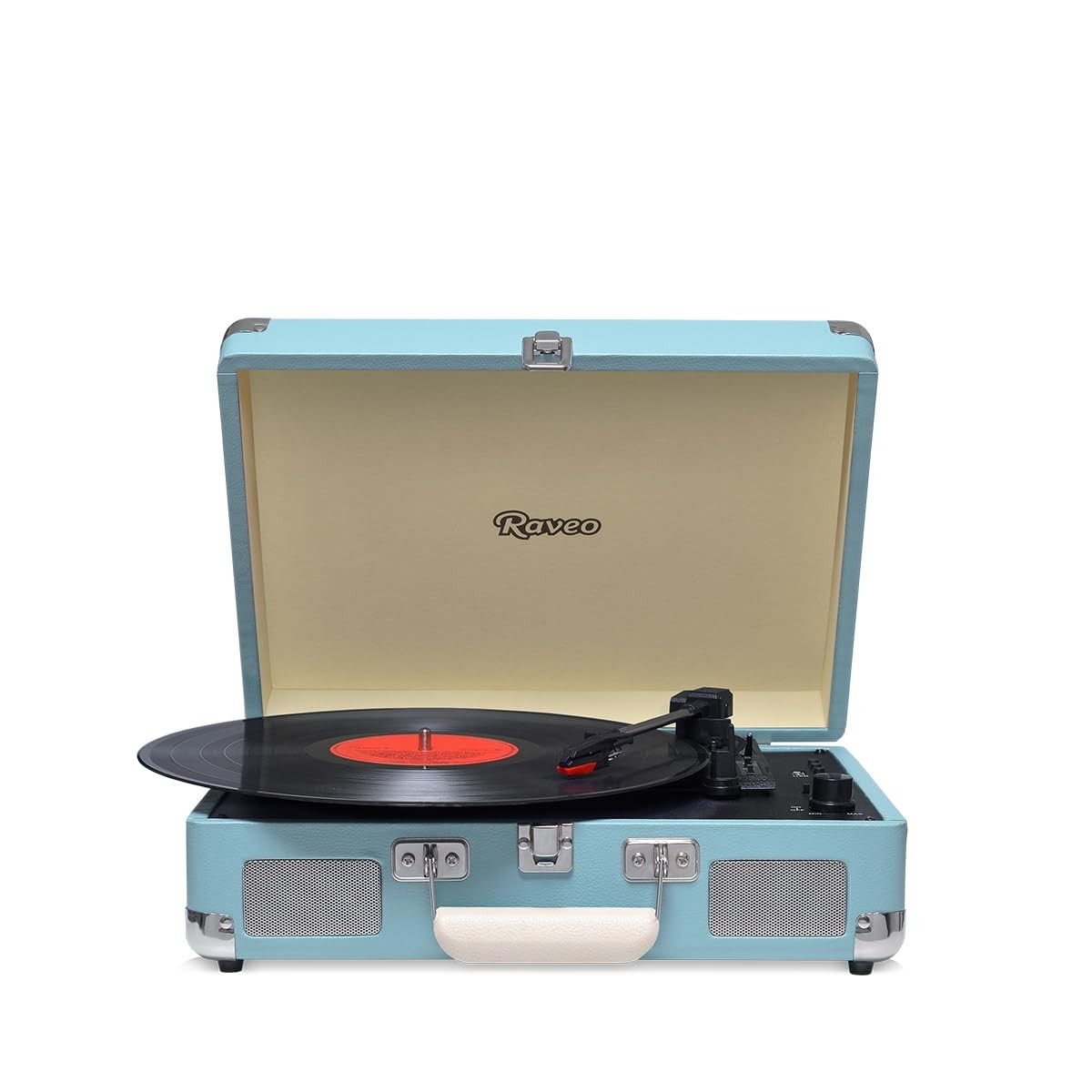 Vitrola Raveo Sonetto Chrome Light Blue: USB, Bluetooth e Design Moderno