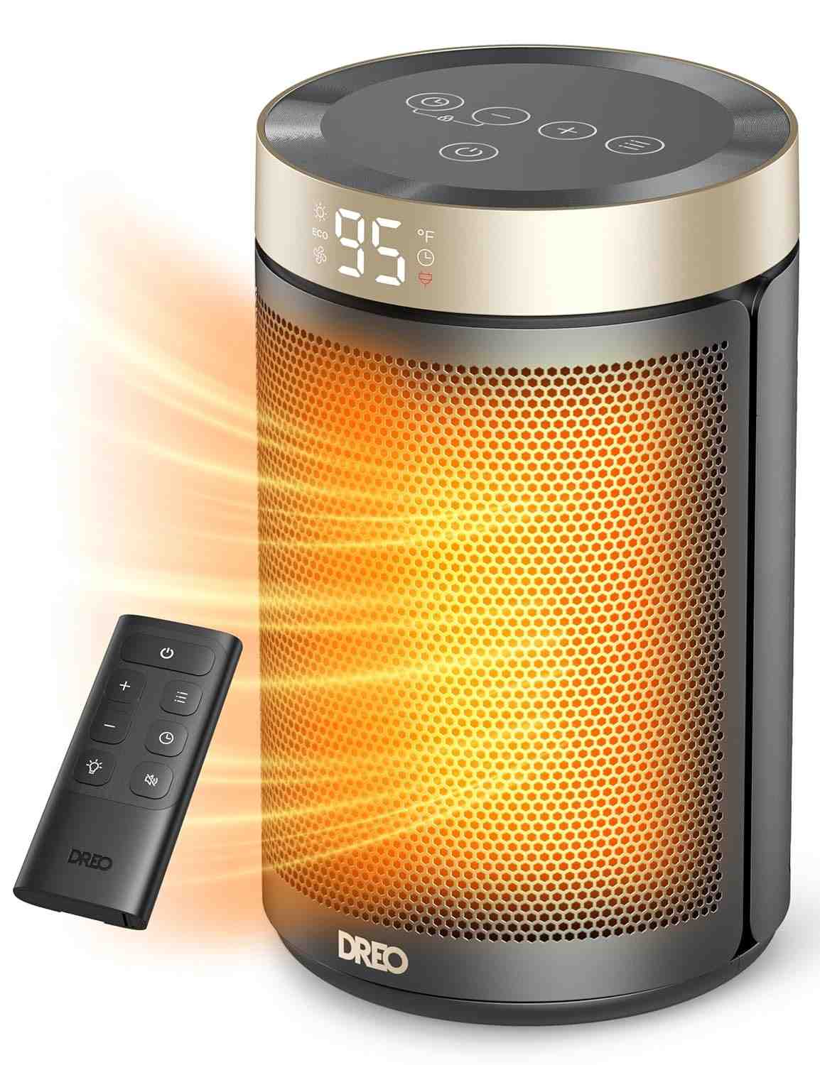 Dreo Aquecedor Cerâmico 1500W com Timer e Modo Ecológico - Segurança e Conforto Instantâneo