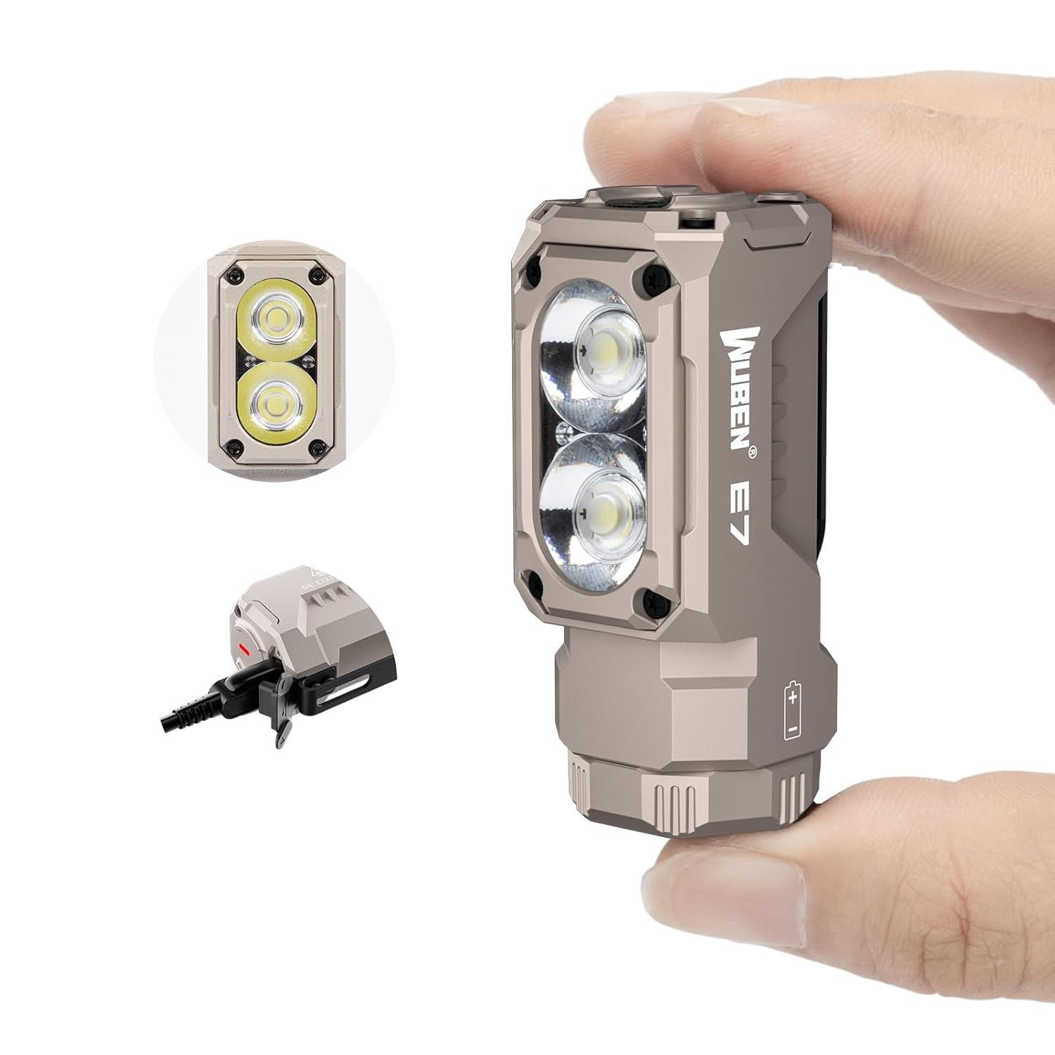 Mini Lanterna WUBEN E7 1800 Lúmens: Potência EDC Recarregável com Ímã e 6 Modos
