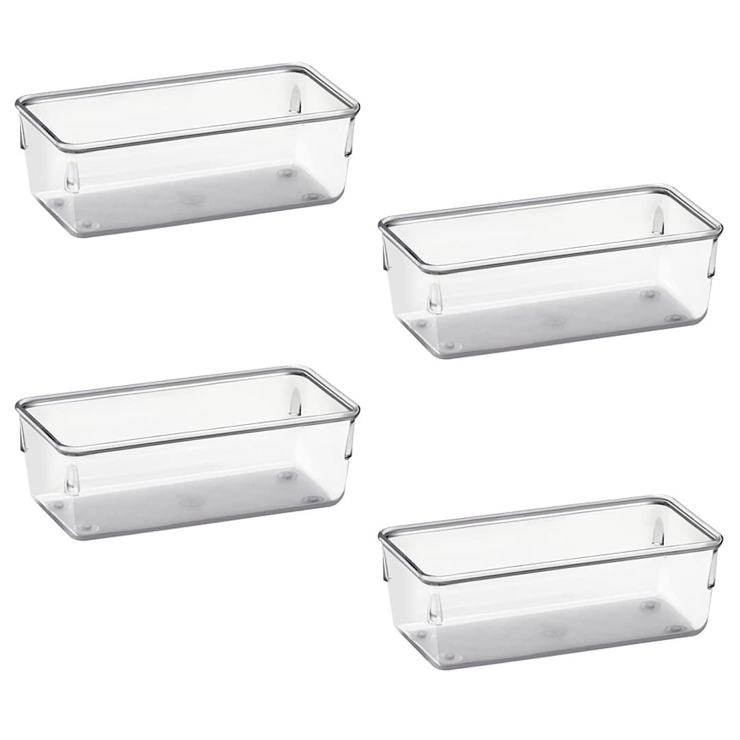 Acrimet Organizador Modular para Gavetas e Armários - Kit com 4 Potes Transparentes Pequenos
