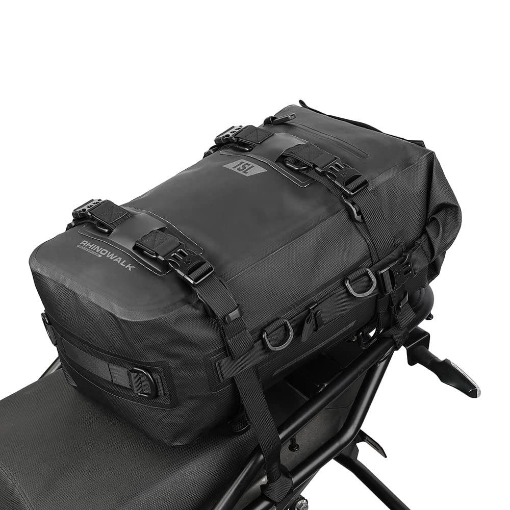 Bolsa de Cauda para Moto Rhinowalk 15L: Impermeável, Modular e Essencial para suas Aventuras