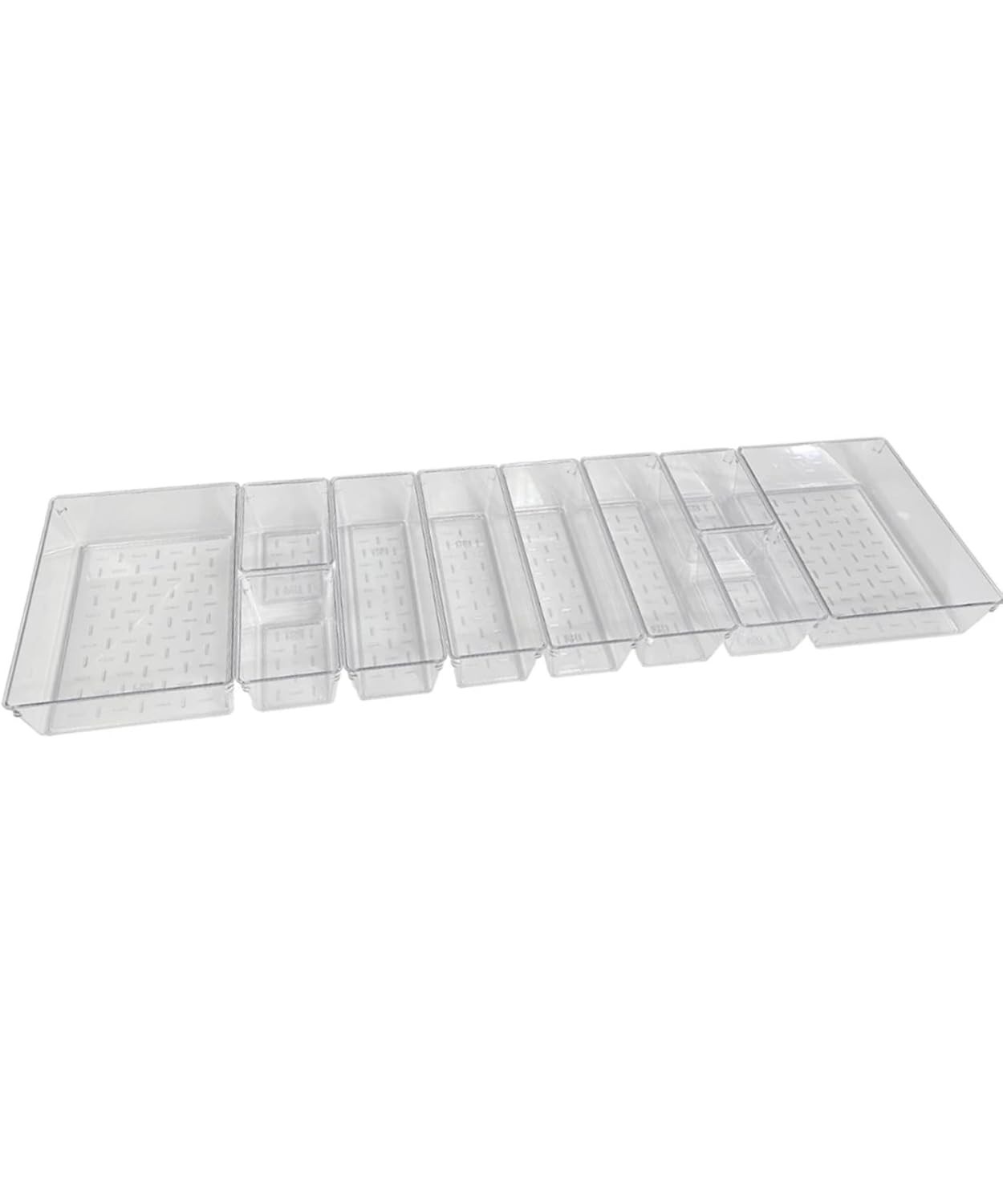 Kit Organizador Modular em Acrílico Transparente - Solução Multiuso para Gavetas, Cozinha, Escritório e Maquiagem