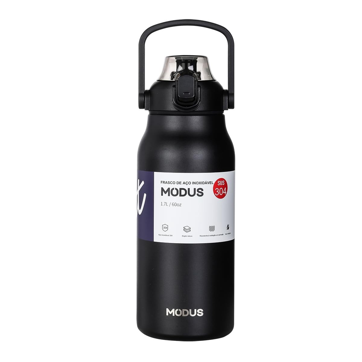 MODUS Garrafa Térmica 1700ML com Canudo - Aço Inox Premium, Fácil de Usar e à Prova de Vazamentos