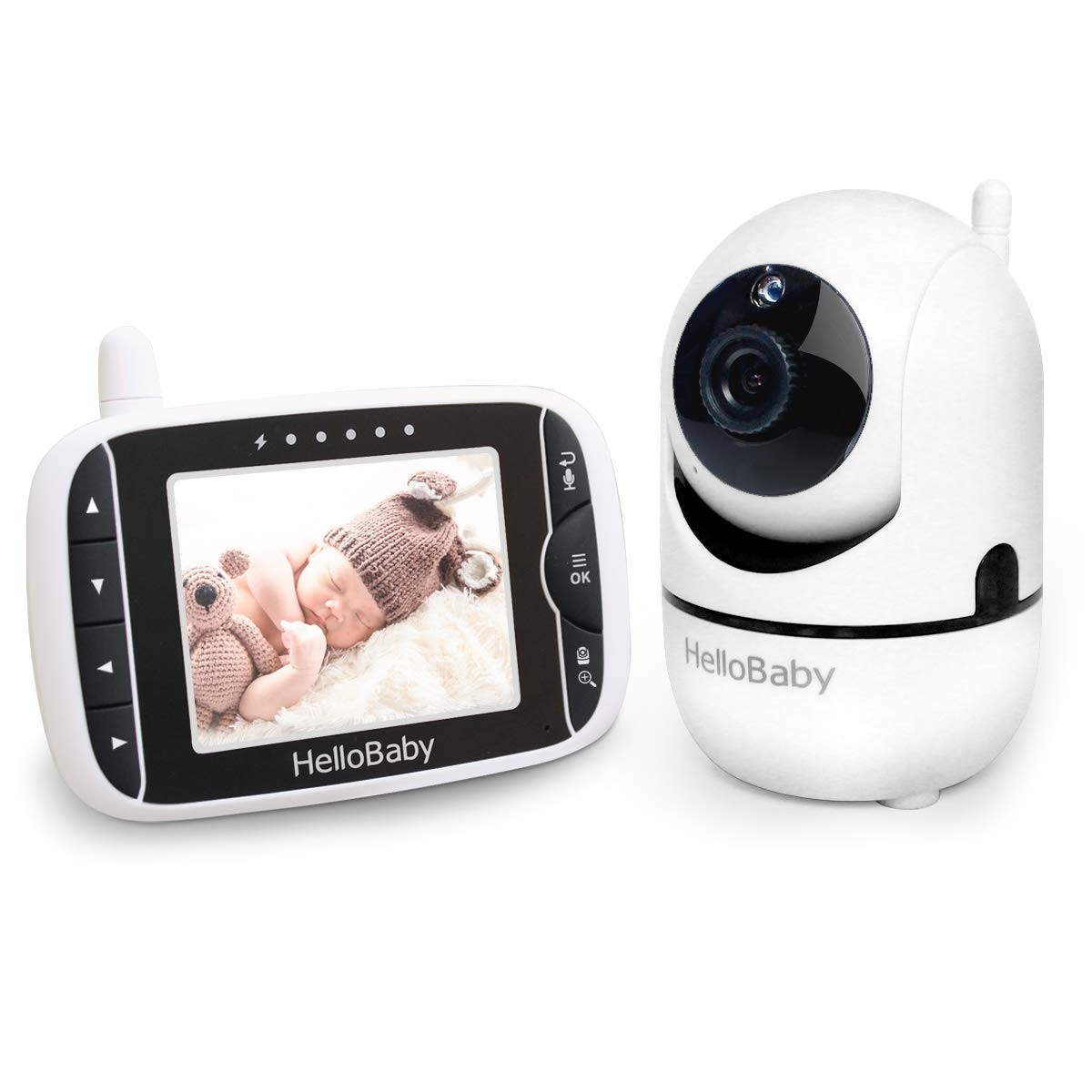 Monitor de Bebê com Câmera Panorâmica, Zoom Remoto e Visão Noturna – Controle Total à Distância