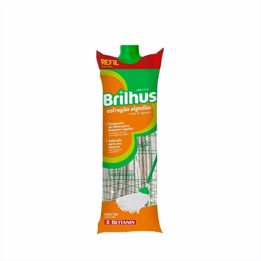 Mop Esfregão Algodão Brilhus: Limpeza Impecável