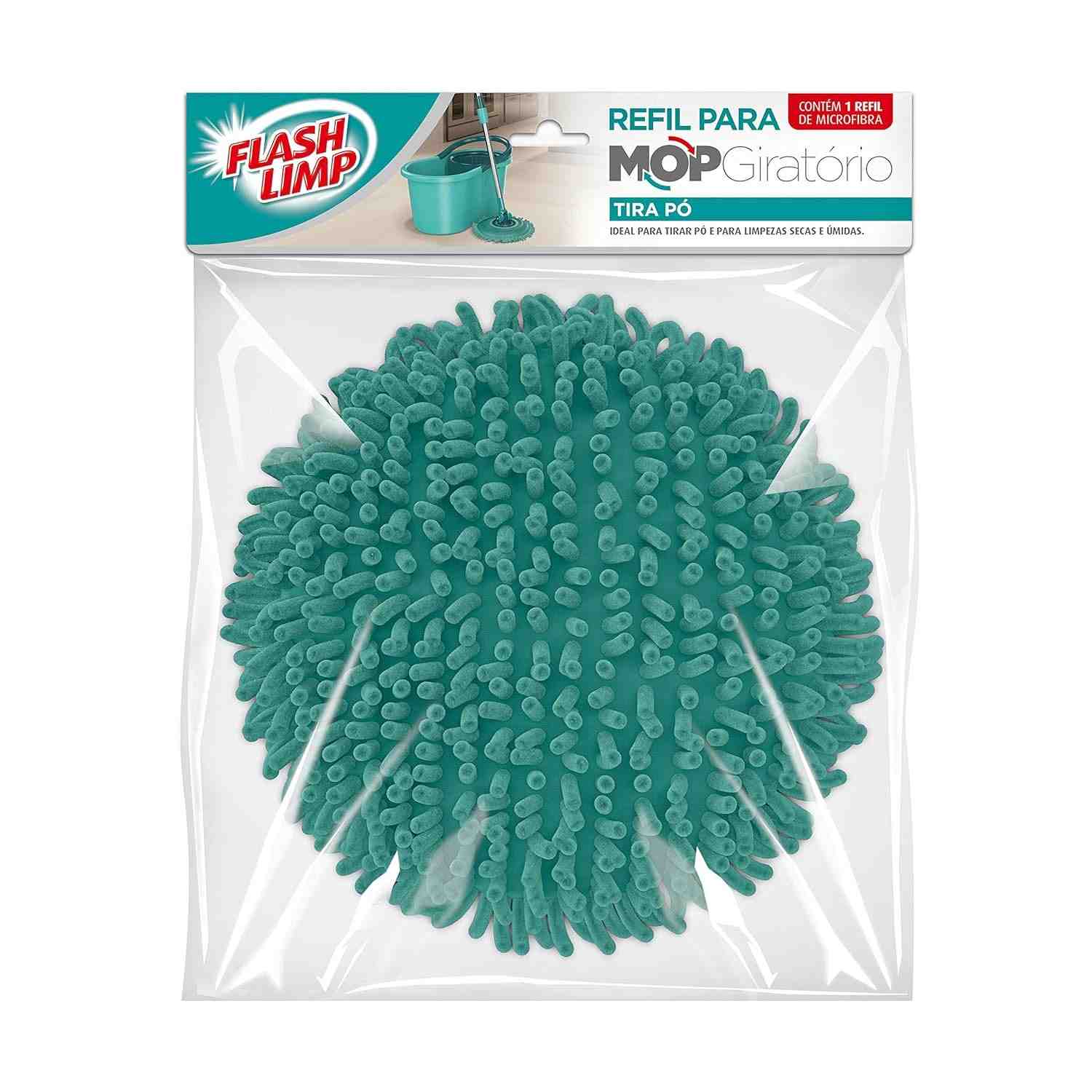Refil Flash Limp para Mop Giratório - Microfibra Lavável e Superabsorvente
