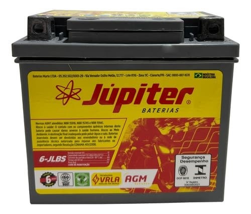 Bateria Júpiter Gel AMG Titan 6Ah: Potência e Durabilidade para sua Moto Biz, Bros e Fan