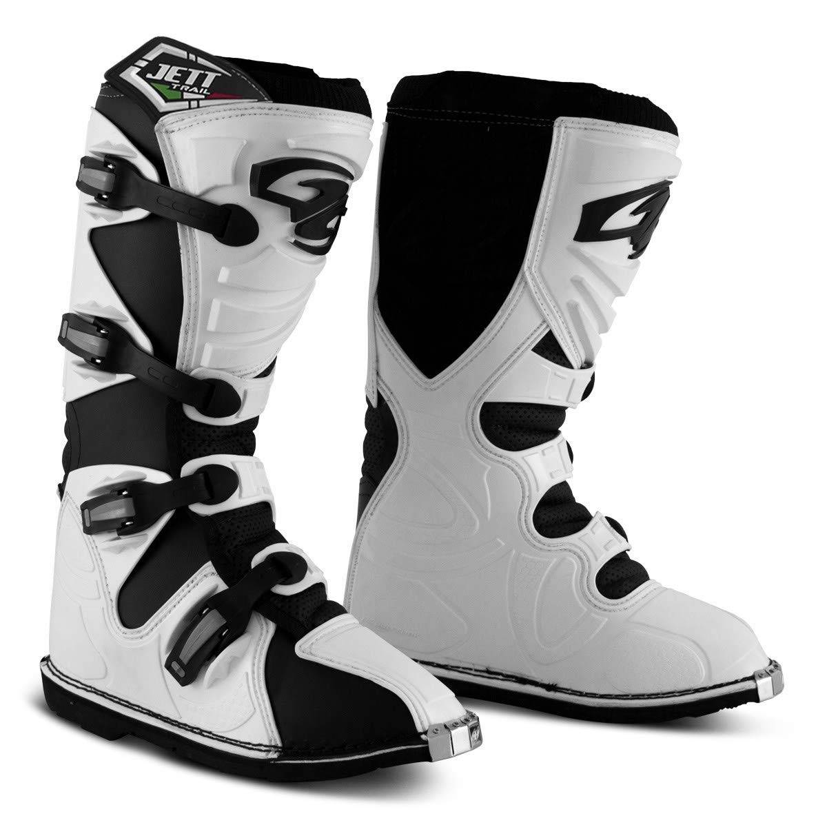 Bota Motocross Pro Tork Jett Trail Adulto - Segurança e Conforto para suas Aventuras Off-Road (Preta/Branca)