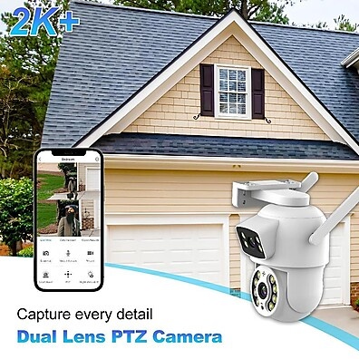 Câmera ICSEE Lente Dupla Wi-Fi 360° com Sensor de Movimento