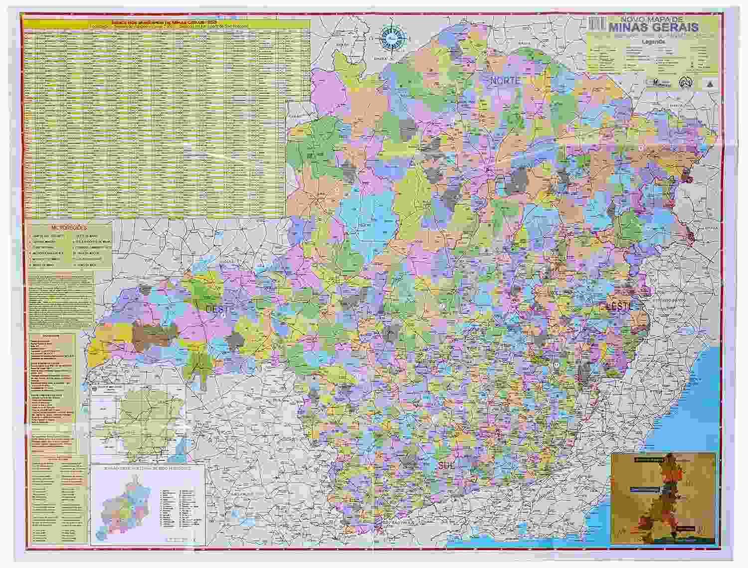Mapa Escolar do Estado de Minas Gerais - Multimapas 247 | Essencial para Estudos