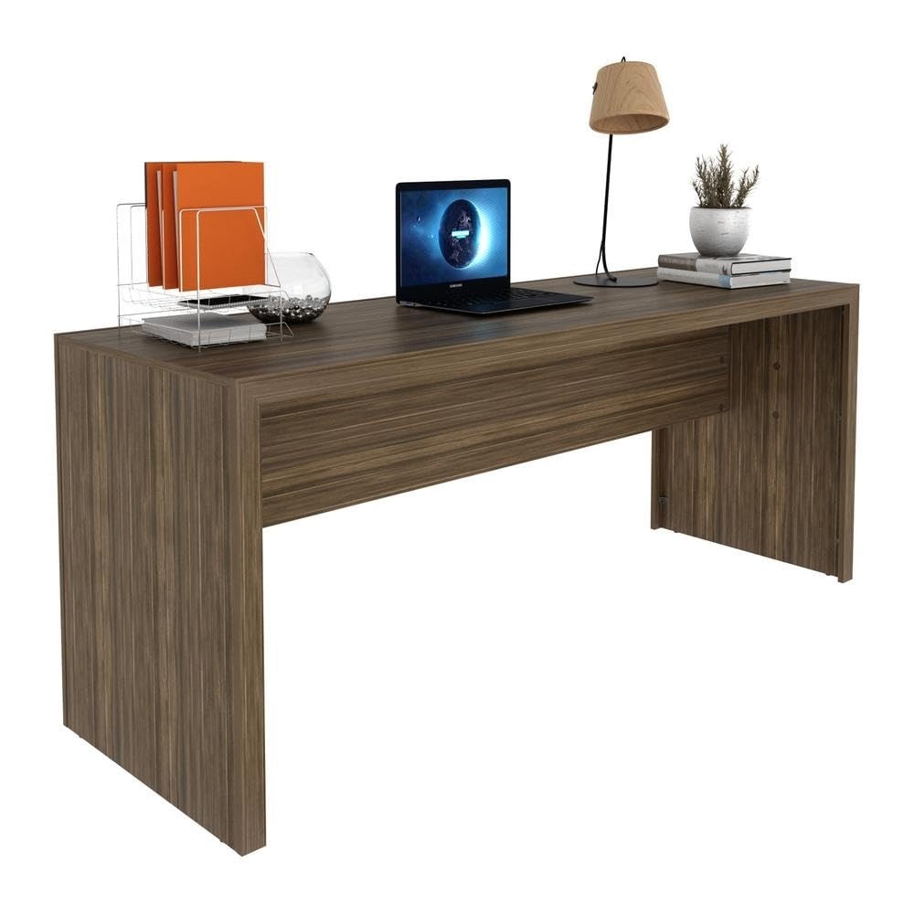 Escrivaninha 180cm Multimóveis Nogal - Mesa de Escritório Moderna com Design Elegante