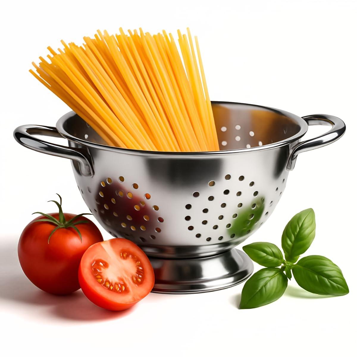 Escorredor de Macarrão em Aço Inox Multiuso - Coe, Escorra e Prepare com Qualidade