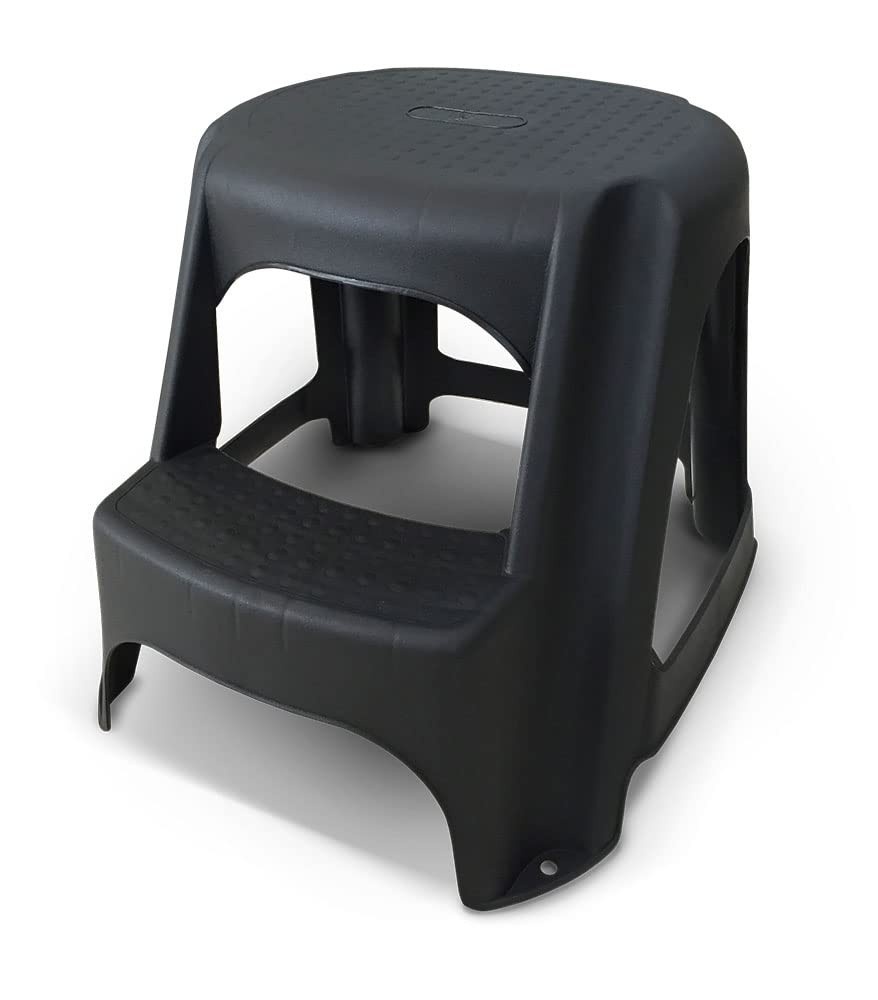 Banco Banqueta Escada Step Multiuso 2 Degraus Preto - Arqplast