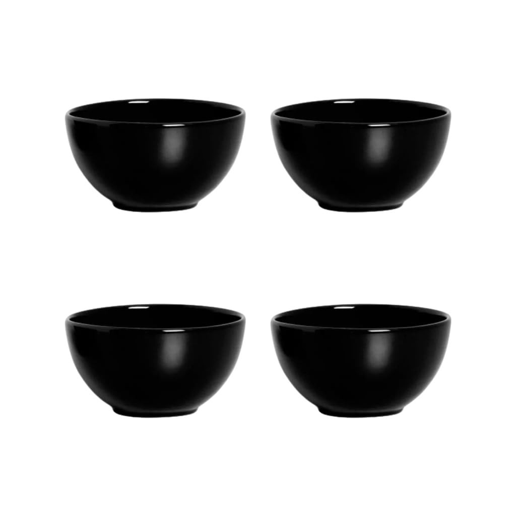 Kit Tigela de Porcelana Colorida Preta 440ml - Elegância e Versatilidade na Sua Mesa