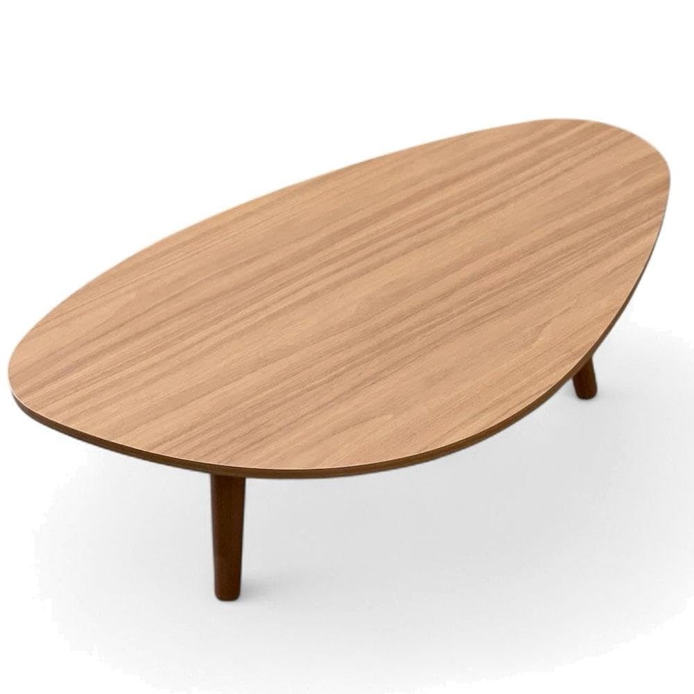 Mesa de Centro Orgânica com Pés Palito em Madeira 90x52cm - Design Natural e Moderno