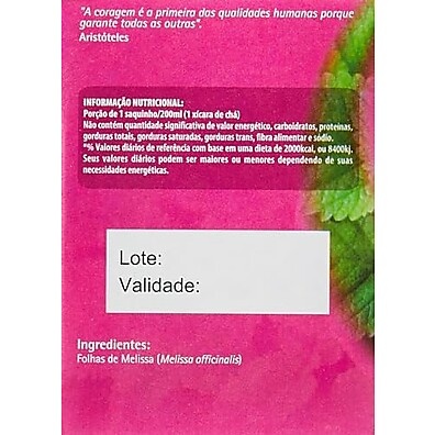 Chá Real Melissa: Relaxamento Natural 8g