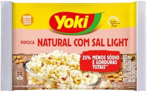 Yoki Popcorn Micro Natural com Sal light 90G