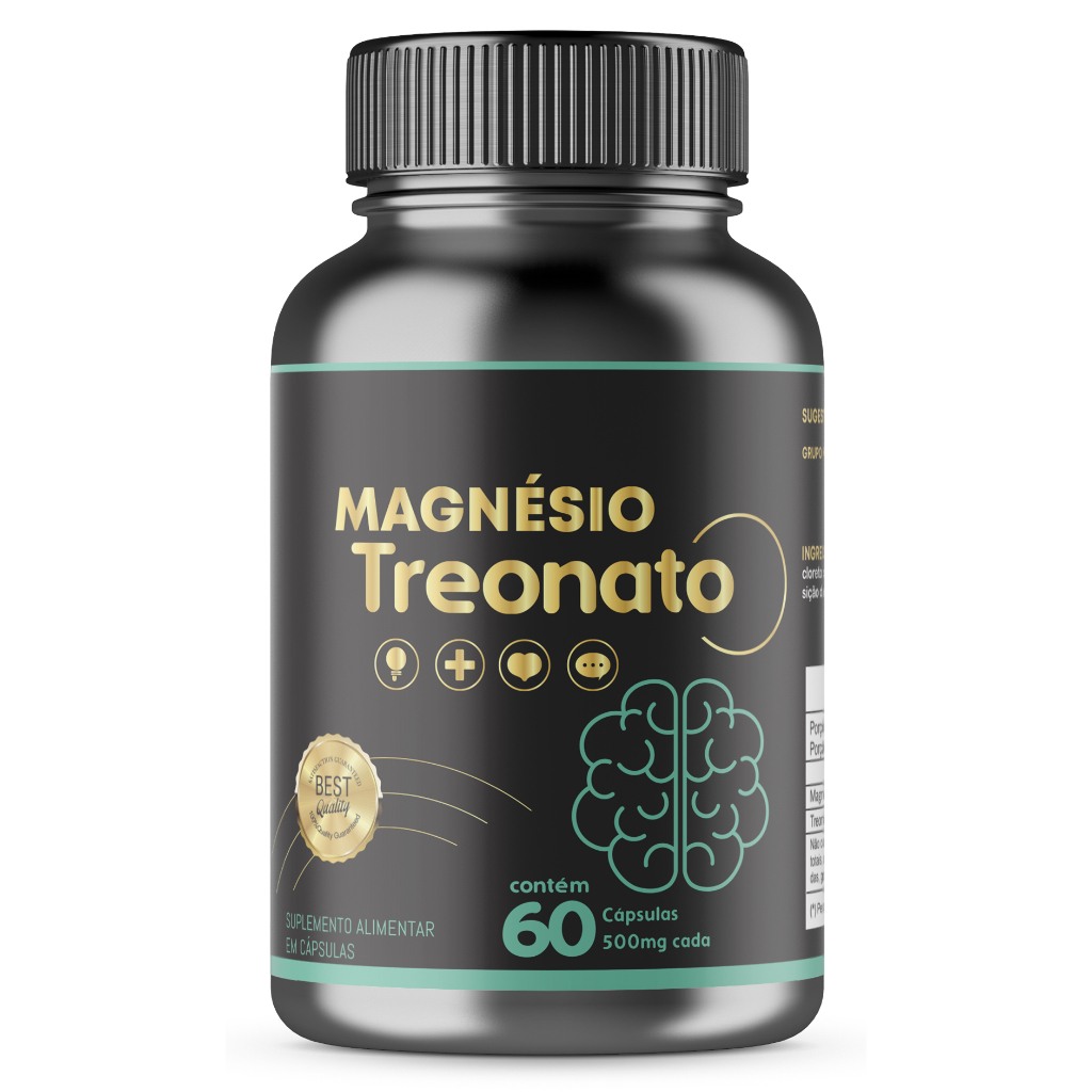 Magnésio de L-Treonato 500mg - 360 Caps | Puro Natural