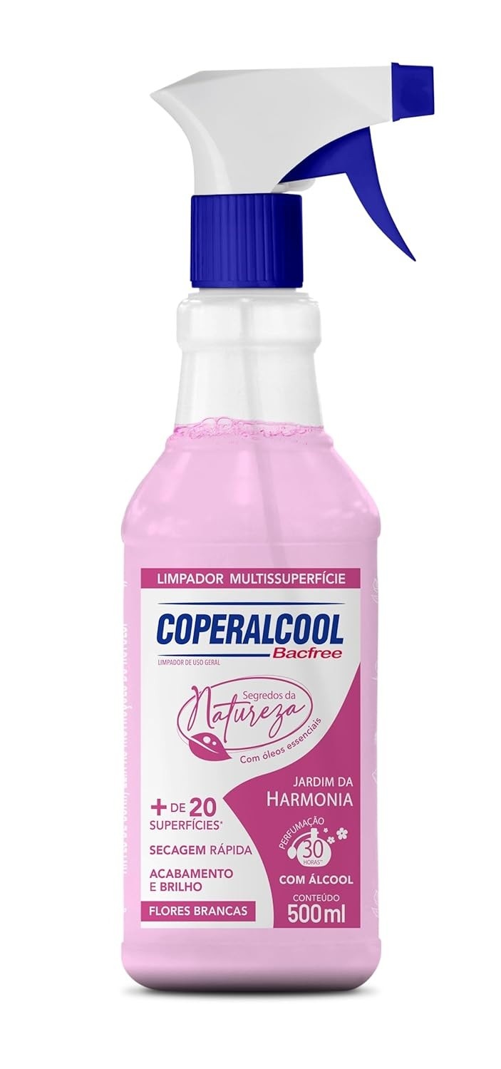 Coperalcool Bacfree Segredos da Natureza - Jardim da Harmonia 500ml - Limpador Multissuperfície com Aromaterapia