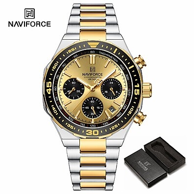 NAVIFORCE 8049: Relógio Masculino Robusto e Elegante