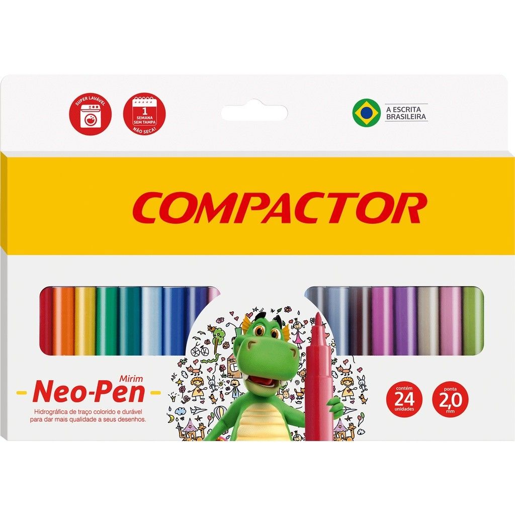 Neo-Pen Mirim: 24 Cores para Criar sem Limites!