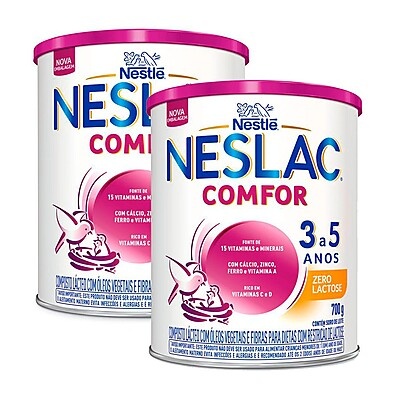 Neslac Comfor Zero Lactose: Nutrição Completa 700g (Kit 2)