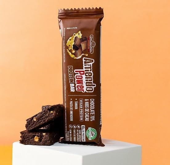 Barra de Proteína Amendo Power Chocolate 70% & Nibs Cacau Display 12 un