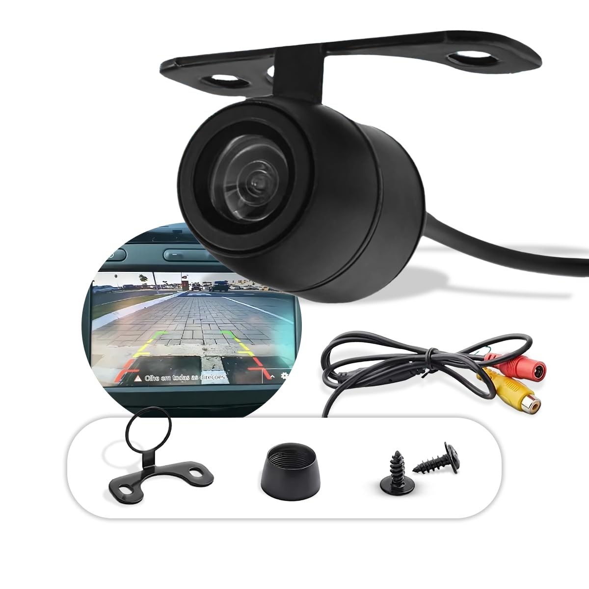 Câmera de Ré Universal Borboleta Colorida com Visão Noturna - Estacione com Segurança!