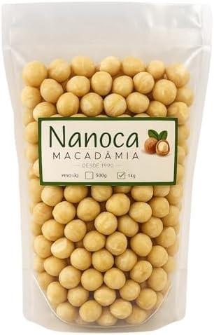 Noz Macadâmia Premium Selecionada 1kg Sem Sal - Snack Saudável Fonte de Gorduras Boas Sem Glúten Castanha Crocante Brasil Nuts Sabor Natural Rico em Nutrientes