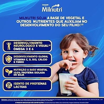 Milnutri Soja Premium 800g: Nutrição Completa p/ +3 Anos