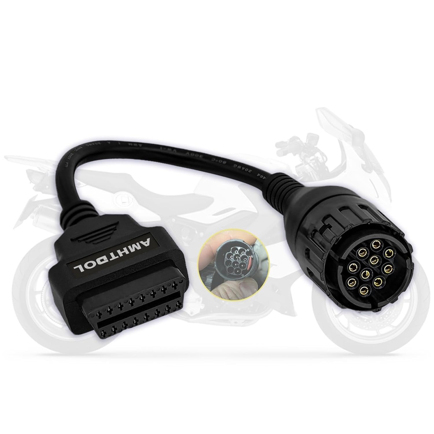 Adaptador OBD2 10 Pinos BMW: Diagnóstico Completo para Motos (1996-2016)