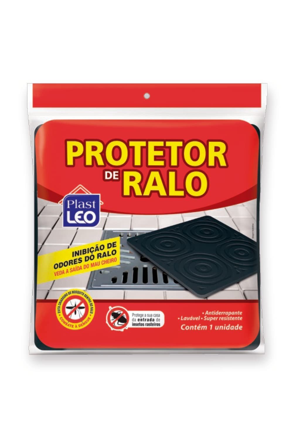 Tampa Ralo Plast Leo - Vedação contra Odores e Insetos | Tampa Universal 19x19cm