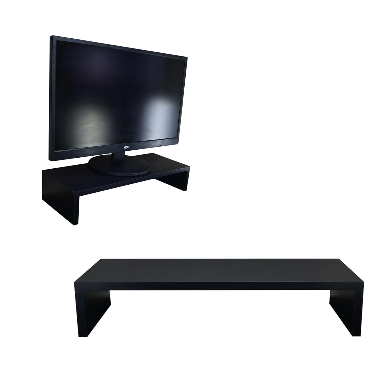 Suporte para Computador e Monitor PC - Mesa Ergonômica Gamer e Home Office 50cm MDF Preto