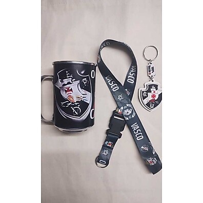 KIT Vasco Torcedor: Caneca + Cordão + Chaveiro Oficial