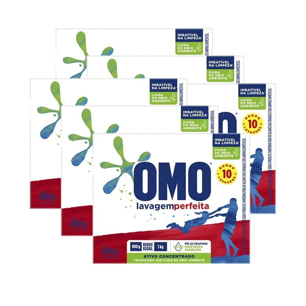 OMO Lavagem Perfeita: Kit 6 Unidades 800g