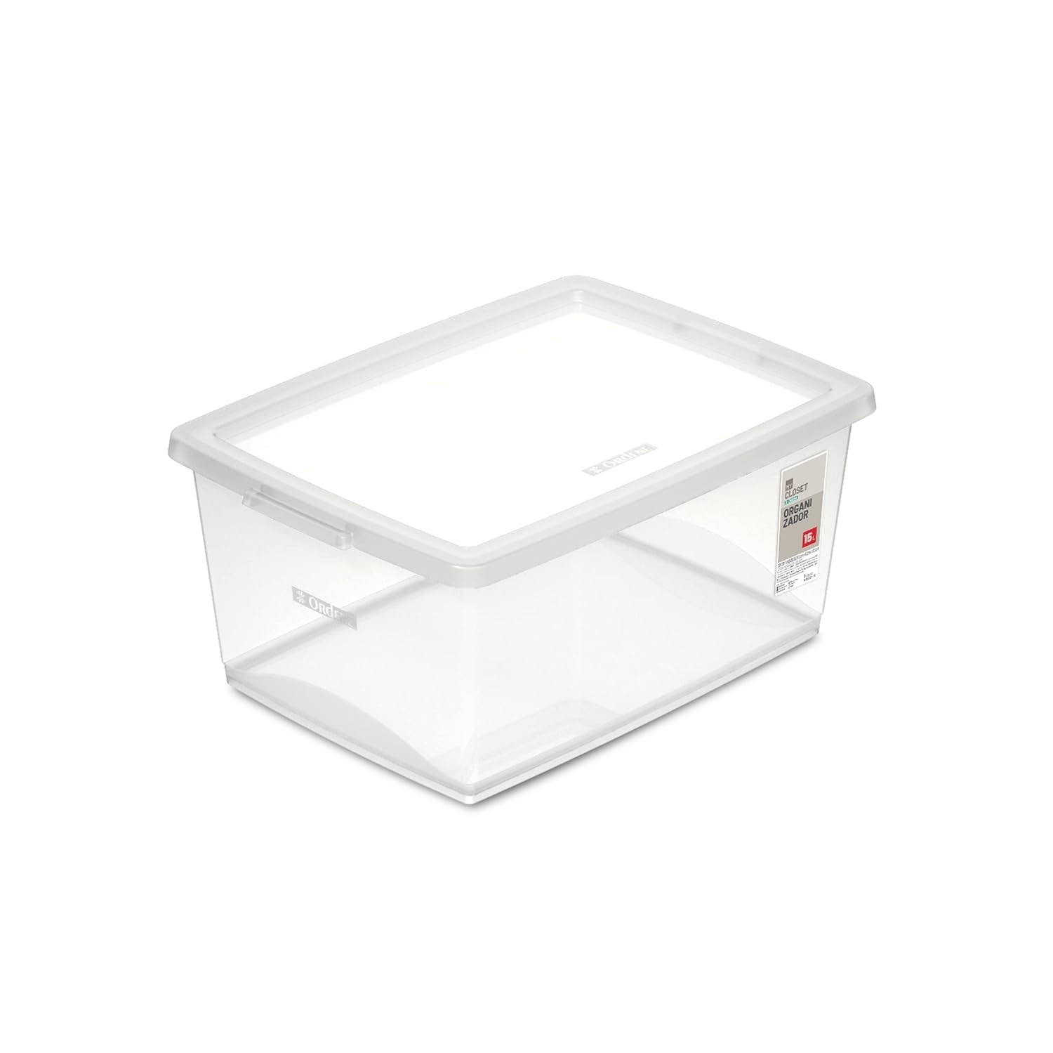 Caixa Organizadora Plástica 15L com Tampa - My Closet Cristal | Organize com Estilo e Praticidade