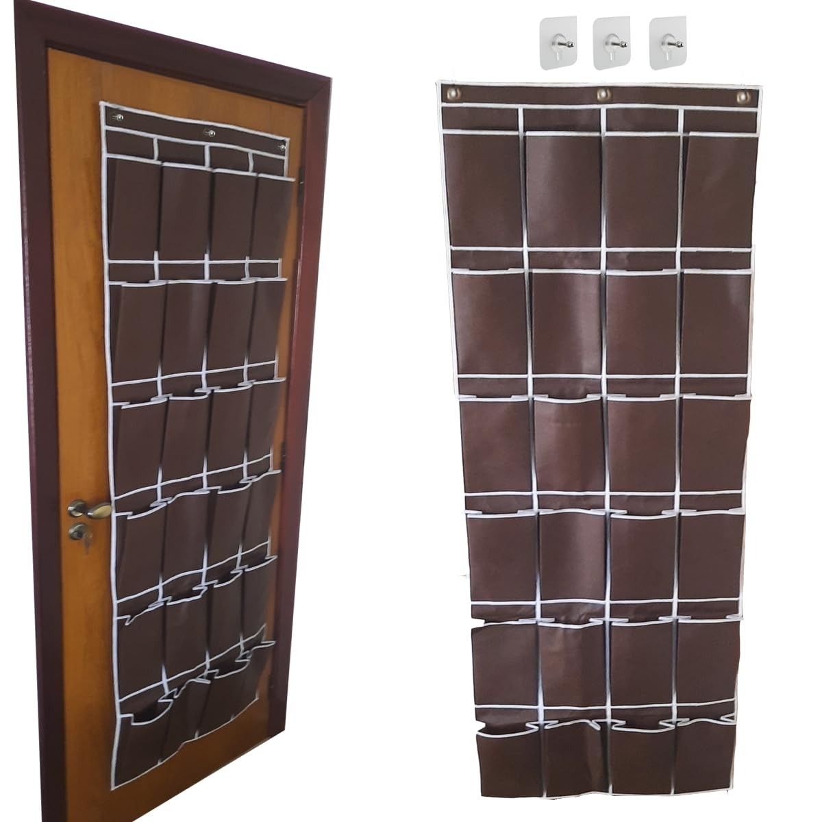 Sapateira 24 Nichos para Porta ou Parede - Organize Até 12 Pares com Estilo e Praticidade