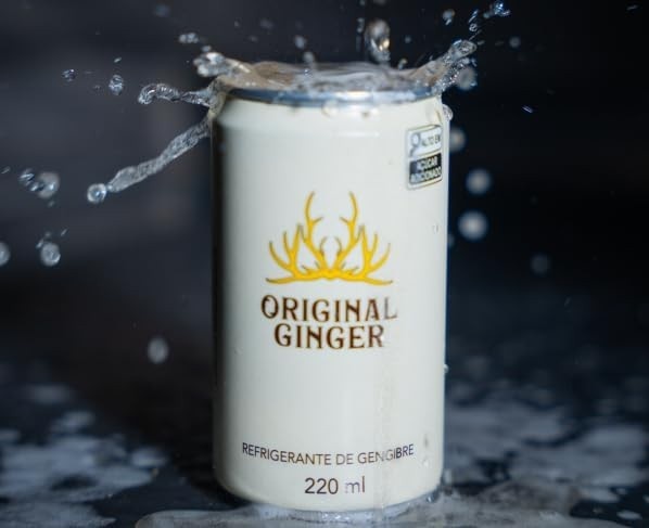 Original Ginger Refrigerante de Gengibre, Pack com 6 Latas, 220ml, Bebida Refrescante