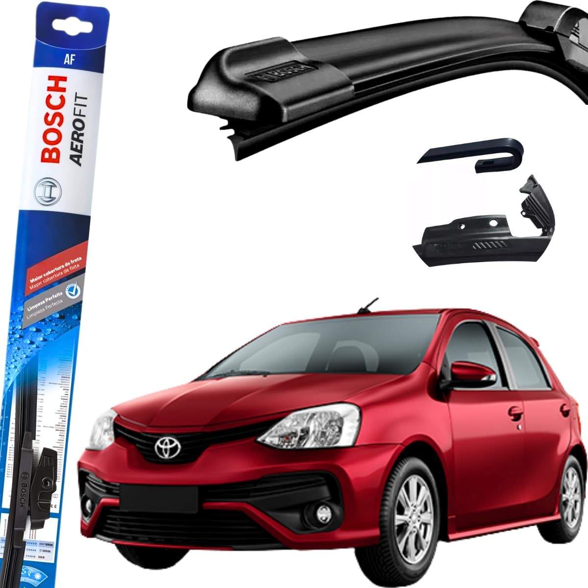 Palheta Limpador Parabrisa Bosch Multiclip Original Etios 2012-2025 - Limpeza Uniforme e Visibilidade Clara
