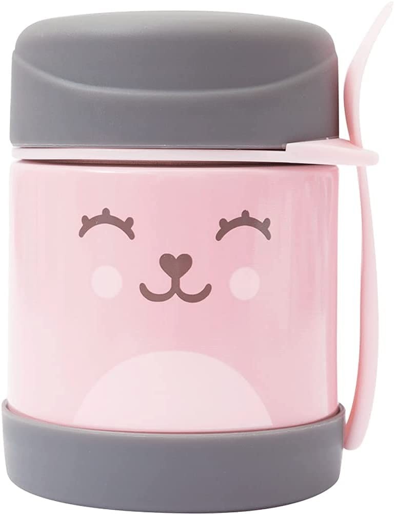Pote Térmico com Colher Gumy Rosa - Buba: Mantém Alimentos Quentes ou Frios por Até 5 Horas