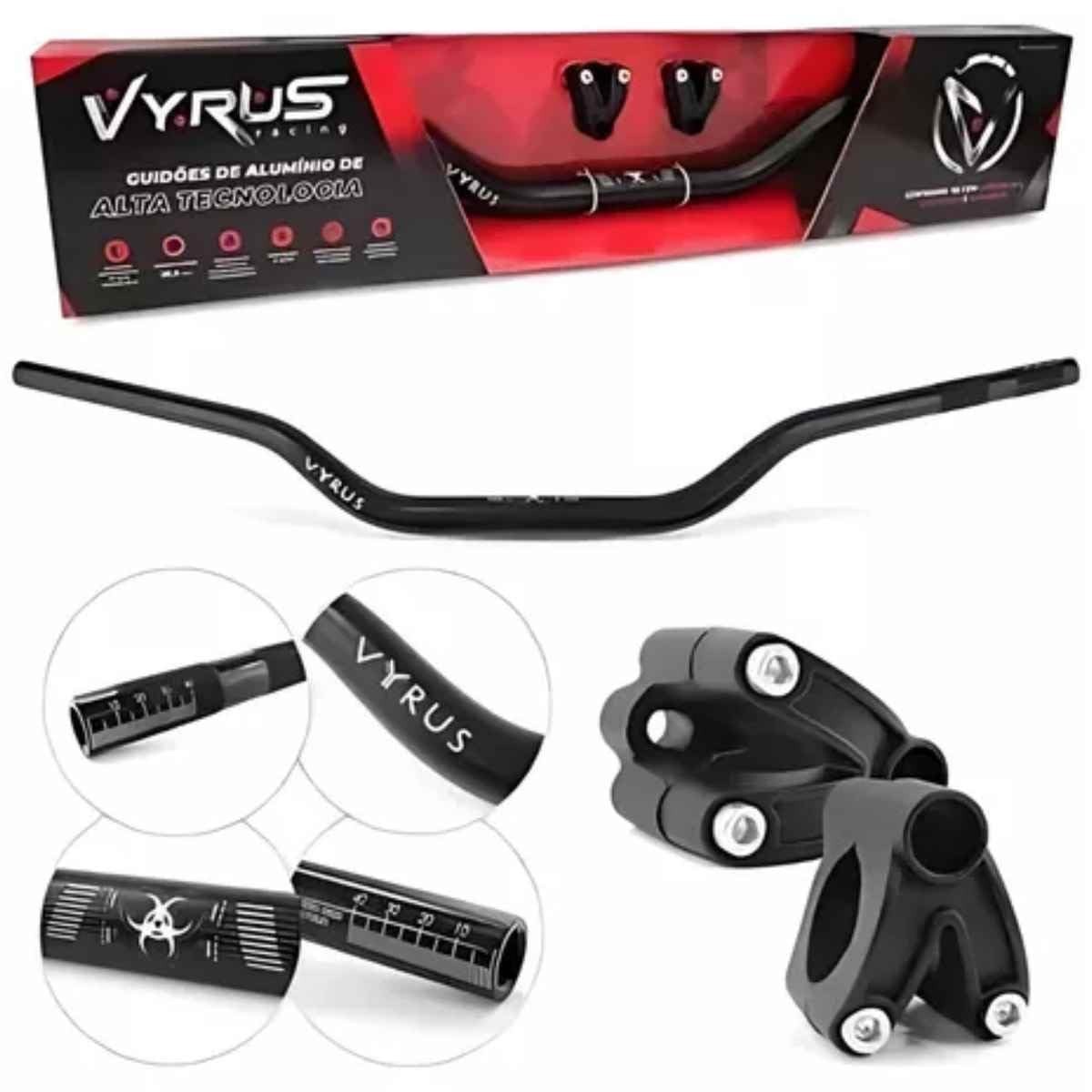 Guidão Vyrus Fat Alto Oxxy Preto: Controle e Estilo para CRF, XRE, Tornado e Lander