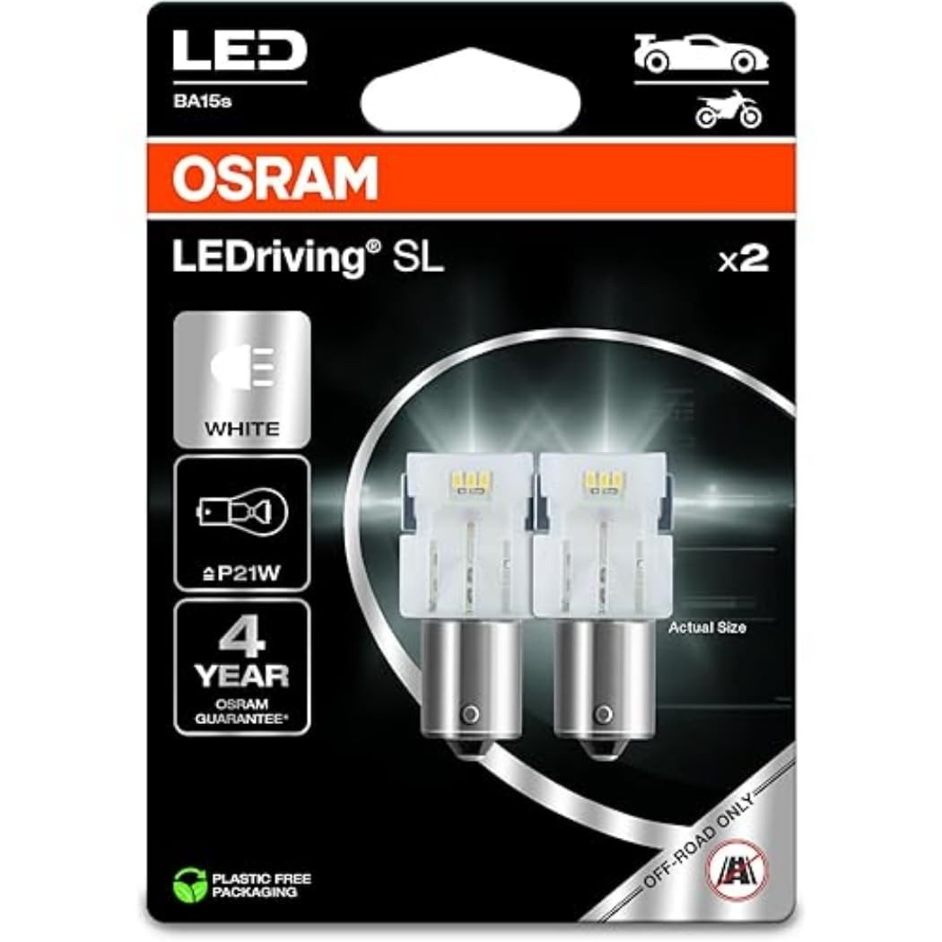 Lâmpada LED OSRAM PISCA P21W 12V: Iluminação Premium com 4 Anos de Garantia