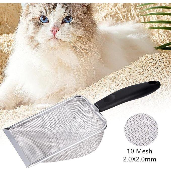 Pá de Limpeza para Areia de Répteis e Gatos – Aço Inoxidável e Durável