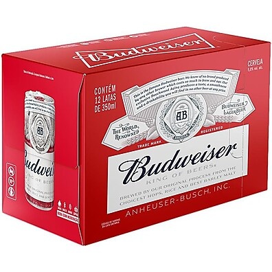 Budweiser Lager Sleek 350ml: Pack 12 Unidades Refrescantes