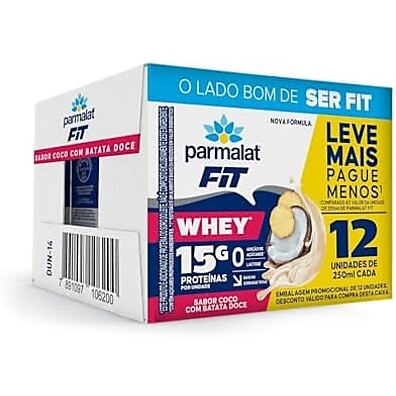 Parmalat Fit Coco Batata Doce: 15g Proteína (Pack 12)