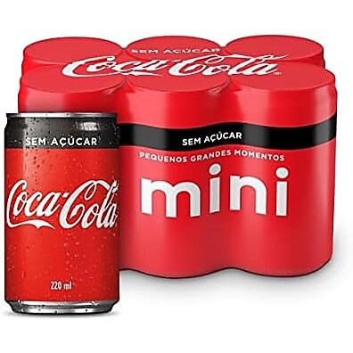 Coca-Cola Zero Açúcar 220ml: Pack 6 Latas Refrescantes