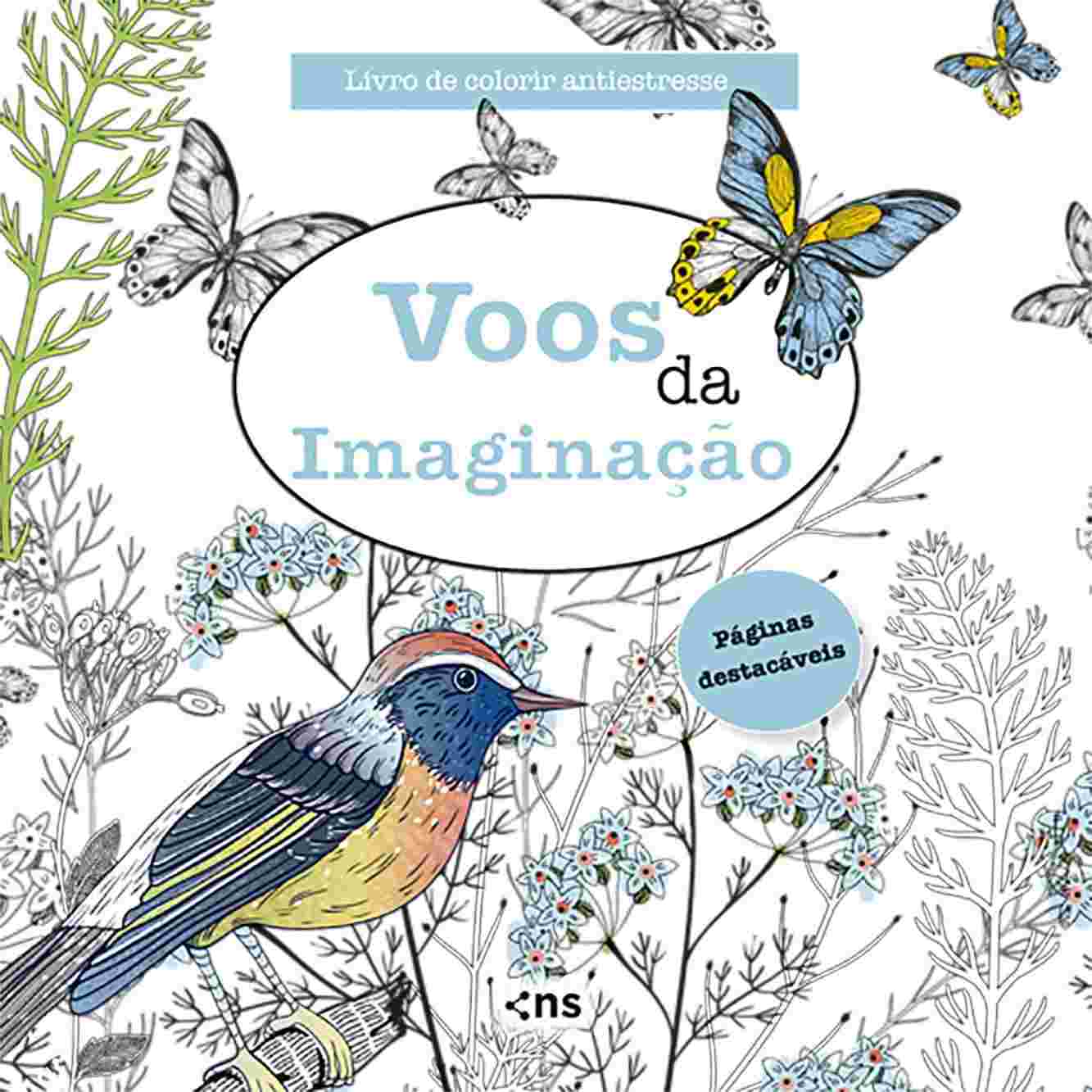 Livro de Colorir Antiestresse Voos da Imaginação: Liberte Sua Criatividade com Páginas Destacáveis