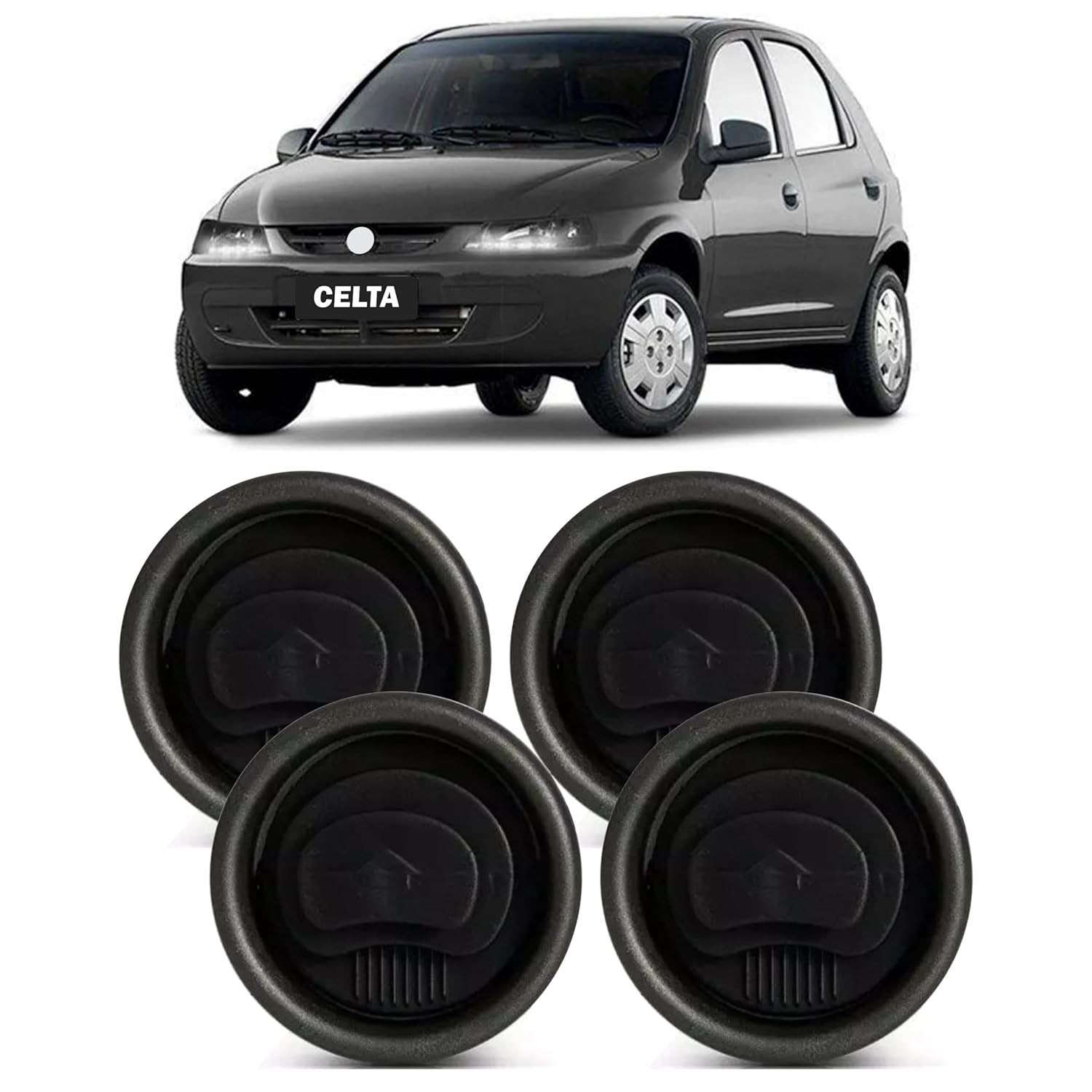 Kit 4 Grades Difusor de Ar Painel Celta 2000-2006 - Renove o Interior do Seu Carro!