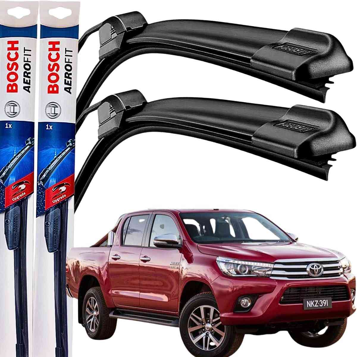 Palheta Limpador Parabrisa Bosch Aerofit Hilux 2006-2016 (Par Dianteiro Original)