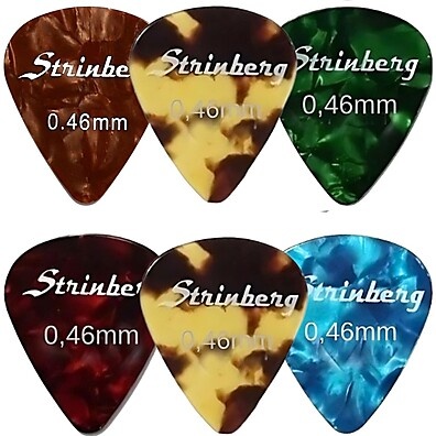 Palhetas Strinberg 0.46mm: Kit com 6 Palhetas Sortidas